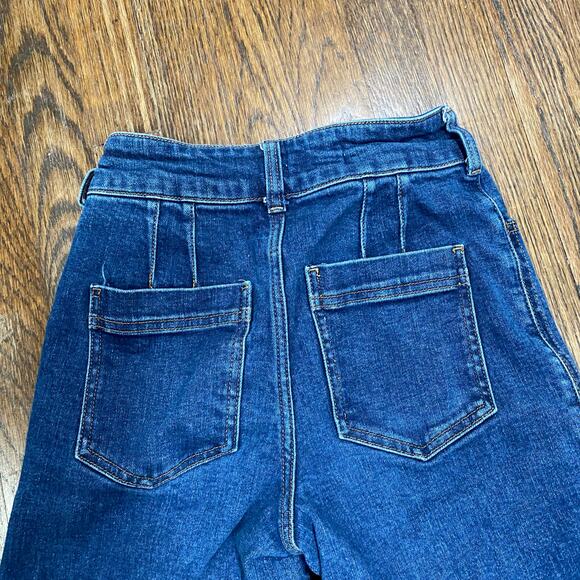 Anthropologie Pilcro Jeans Size 25 The Skipper Seamed High-Rise Crop Wide-Leg - Picture 5 of 12
